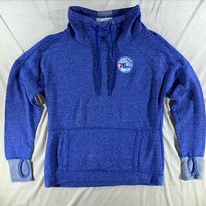 76ers Turtleneck Sweatshirt Fleece Lined Thumb Hole Philadelphia Basketball NBA